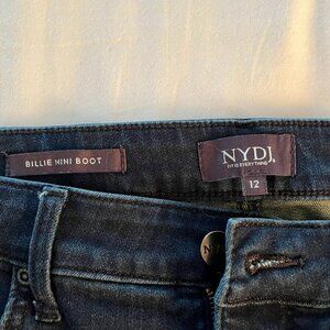 NYDJ Billie Mini Bootcut Jeans, Dark Wash, Size 12